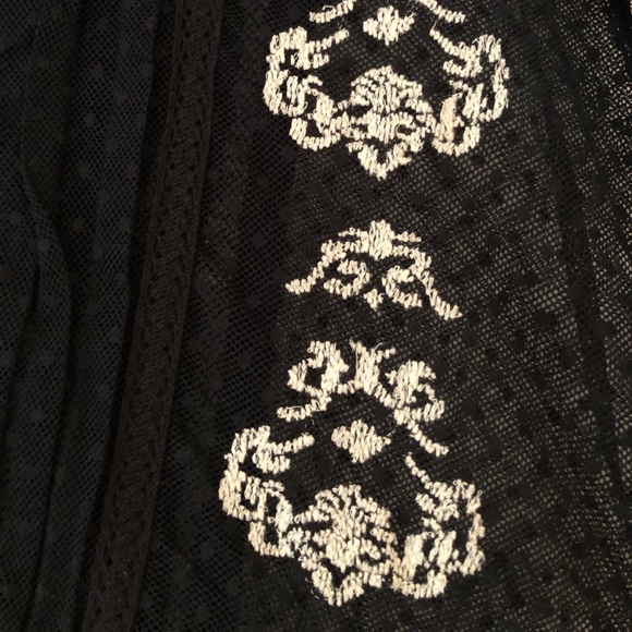 Free People Black Polka Dot Sheer Blouse - Picture 2 of 7